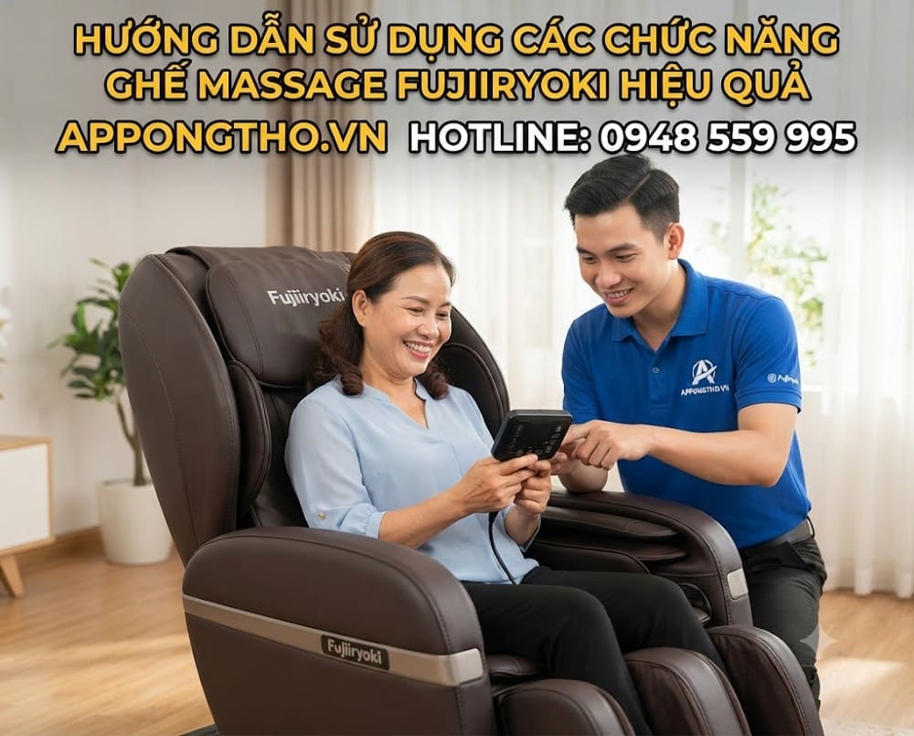 14. Sử dụng ghế Massage Fujiiryoki: Ngôn ngữ và hiển thị