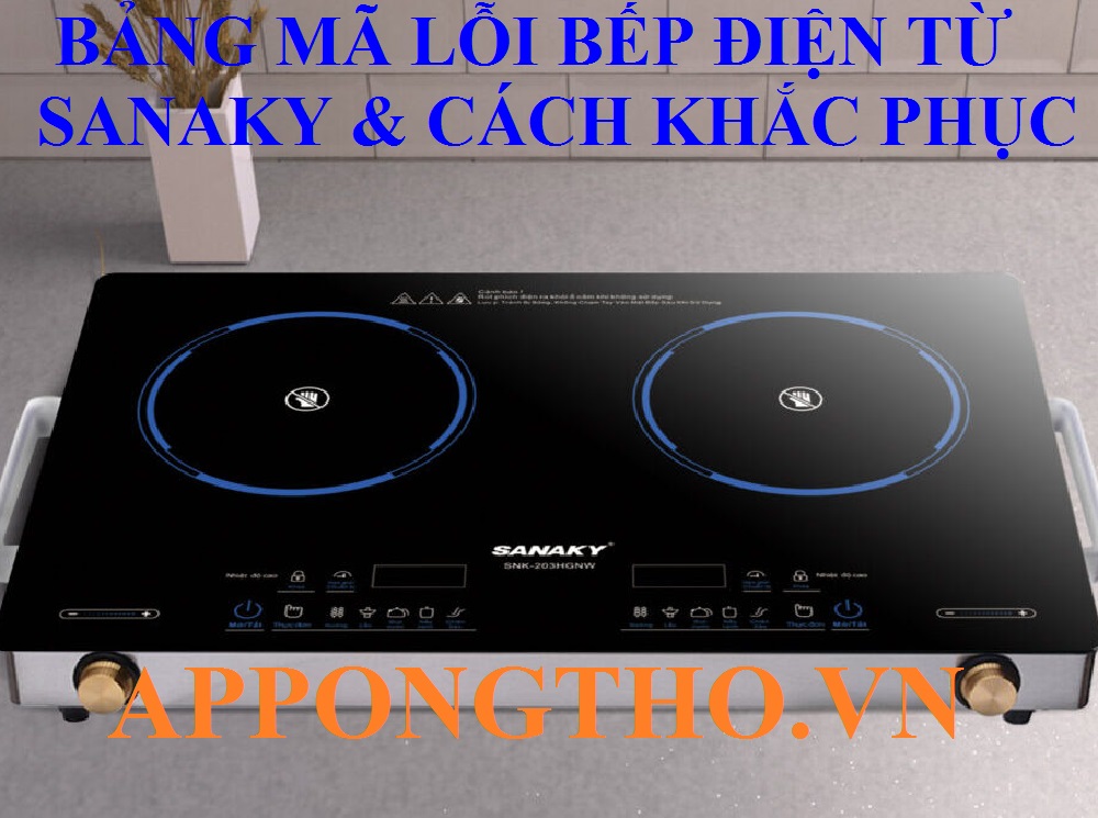 1. Bếp điện từ Sanaky không nhận nồi (E0, F0)