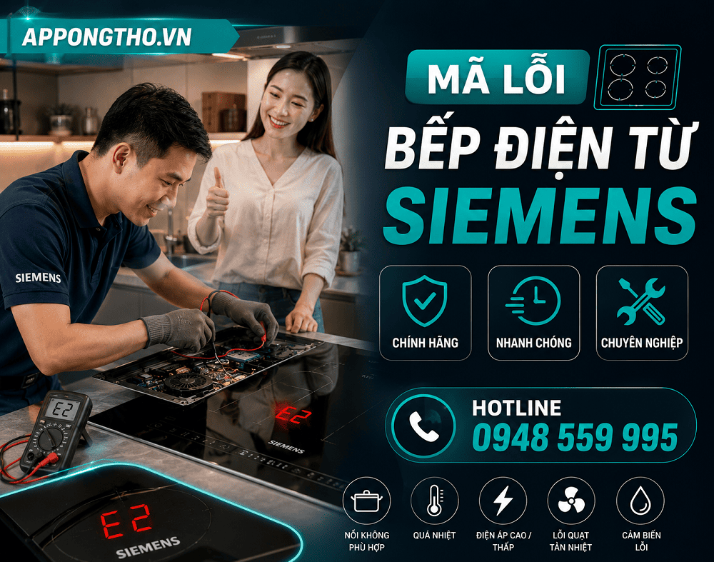 🔧 26. Bếp từ Siemens báo lỗi Er26 – Lỗi relay nguồn