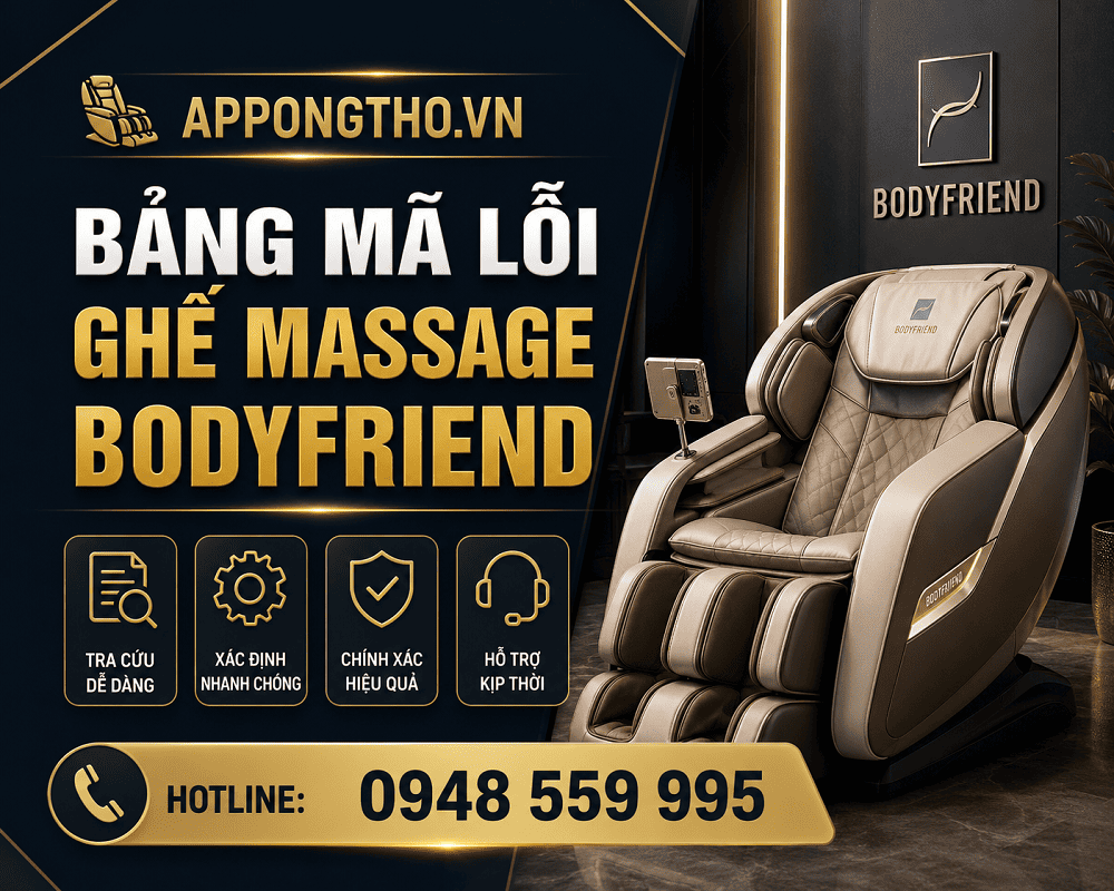 Dịch vụ sửa lỗi trên ghế Massage Bodyfriend