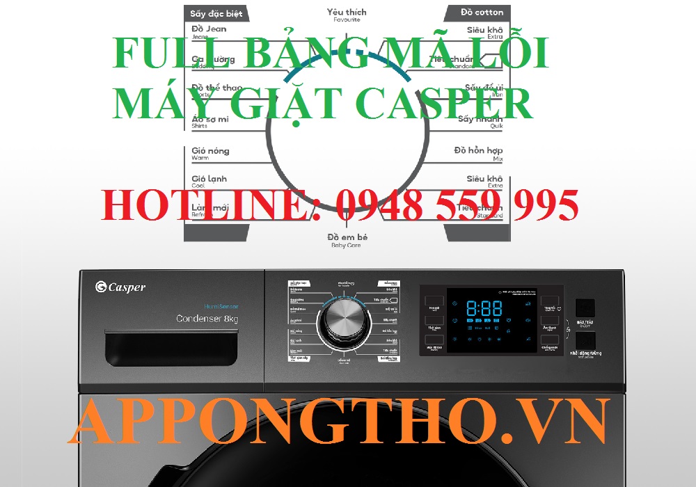 Mã lỗi trên bảng điều khiển máy giặt Casper là gì?