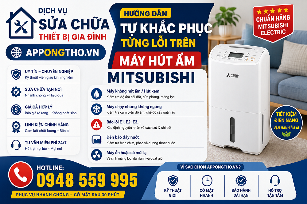 Cách Khắc Phục Từng Mã Lỗi Máy Hút Ẩm Mitsubishi Chi Tiết Từ A-Z