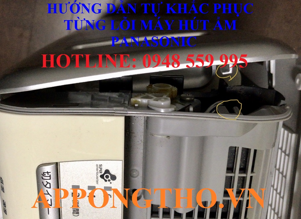 3. Khắc phục lỗi đầy nước (E4) máy hút ẩm Panasonic