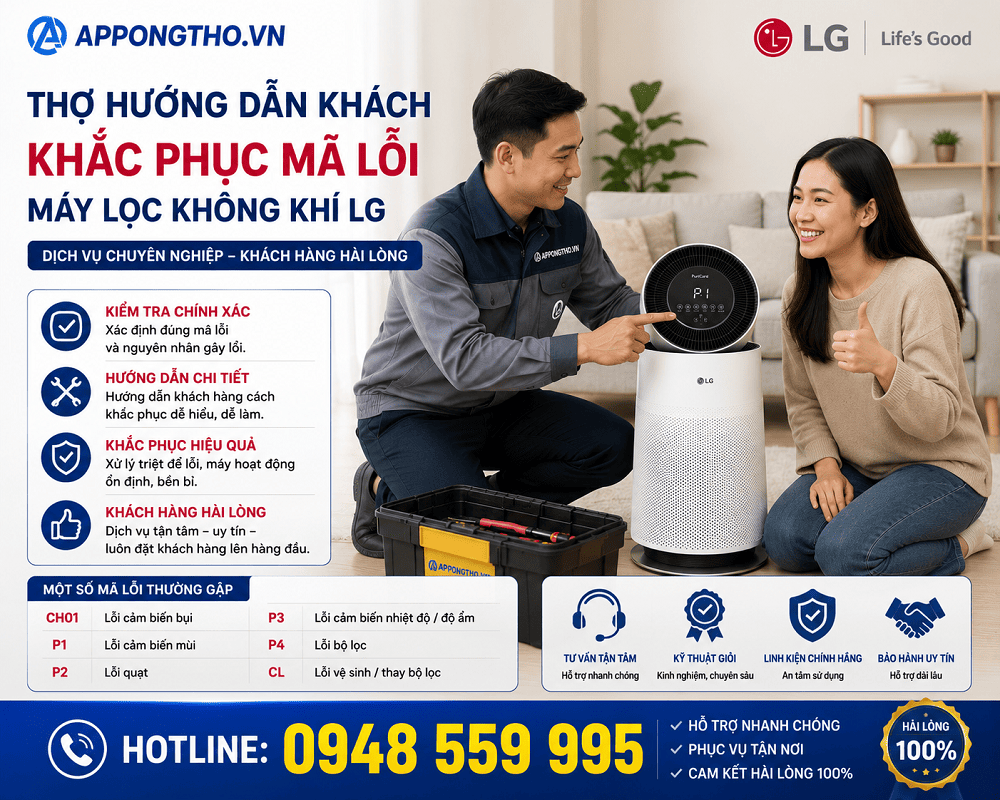 Cách phòng tránh máy lọc không khí LG báo lỗi