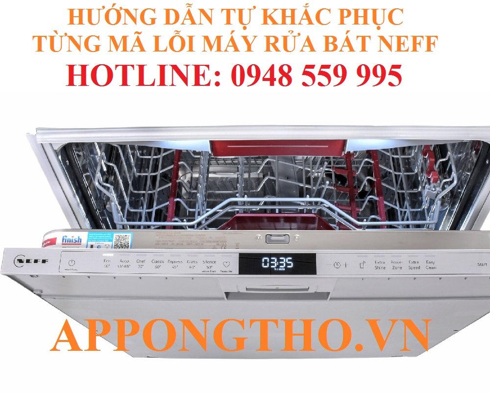 12. Khắc phục rò nước (E15) trên máy rửa bát Neff