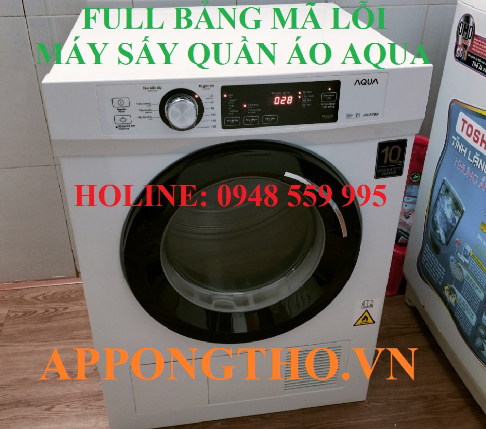 Hướng dẫn khắc phục từng lỗi trên máy sấy quần áo Aqua