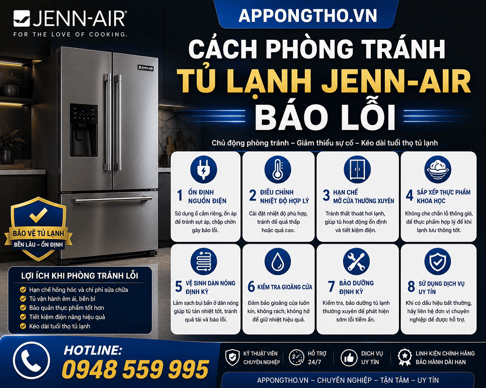 Tầm quan trọng của mã lỗi tủ lạnh Jenn-Air