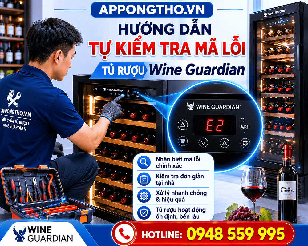 11. Tủ rượu Wine Guardian báo lỗi HtR – Lỗi sưởi