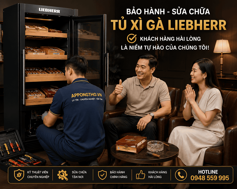 1. Tủ xì gà Liebherr báo lỗi HI – Nóng ngoài