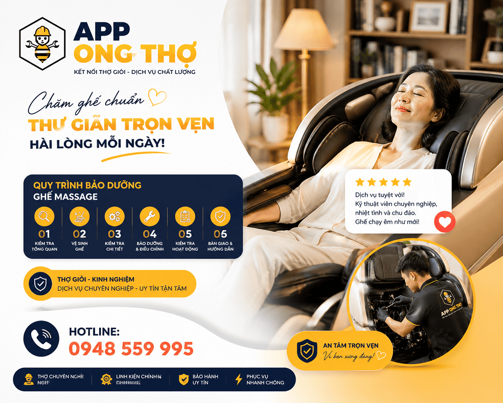 20. Trung tâm bảo dưỡng ghế Massage App Ong Thợ Mỹ Đức