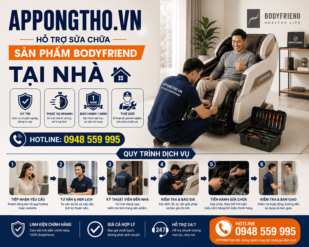 30 Địa Chỉ Sửa Chữa Bảo Hành Bodyfriend Uy Tín Tại Nhà Hà Nội