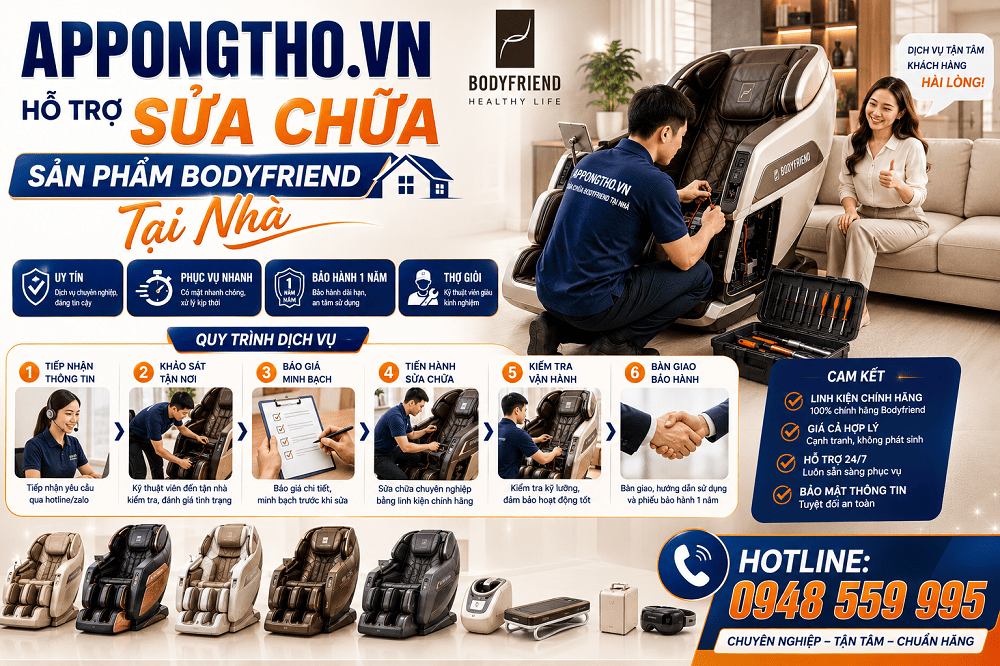5. Sửa chữa sau bảo hành Bodyfriend tại Tây Hồ - Hà Nội