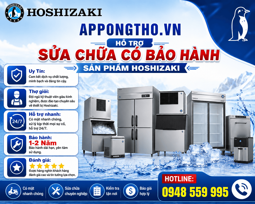 30 Địa chỉ hỗ trợ sau bảo hành Hoshizaki tại Hà Nội