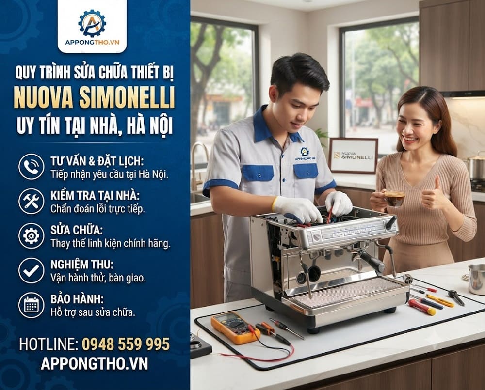 10. Sửa chữa sau bảo hành Nuova Simonelli tại Bắc Từ Liêm - Hà Nội