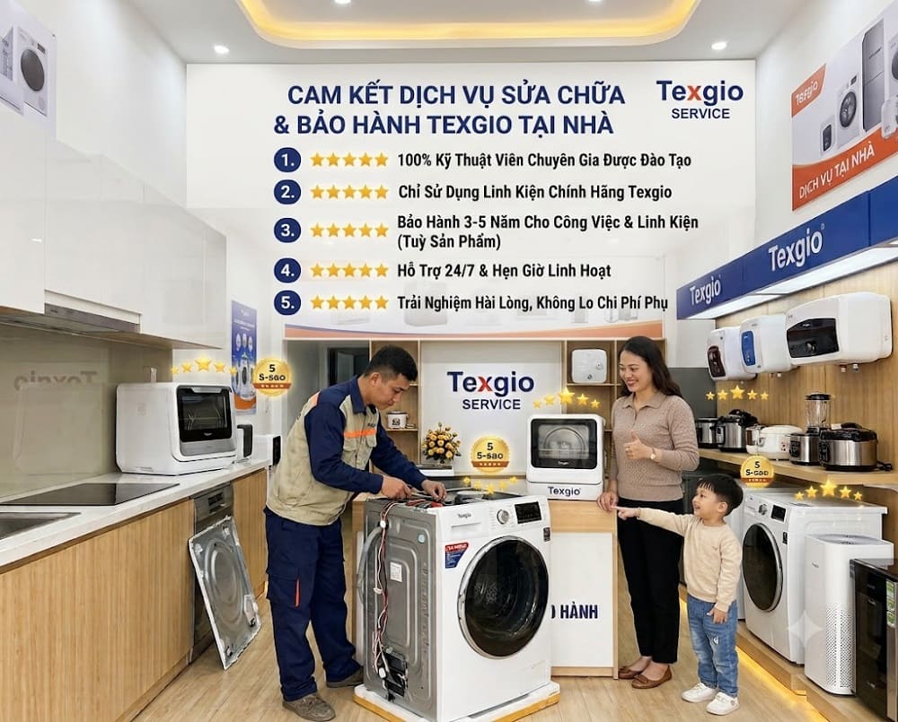 6. Sửa chữa sau bảo hành Texgio tại Thanh Xuân - Hà Nội