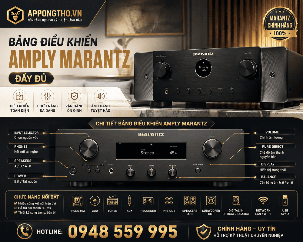 15. Điều chỉnh Âm trầm (BASS) Amply Marantz