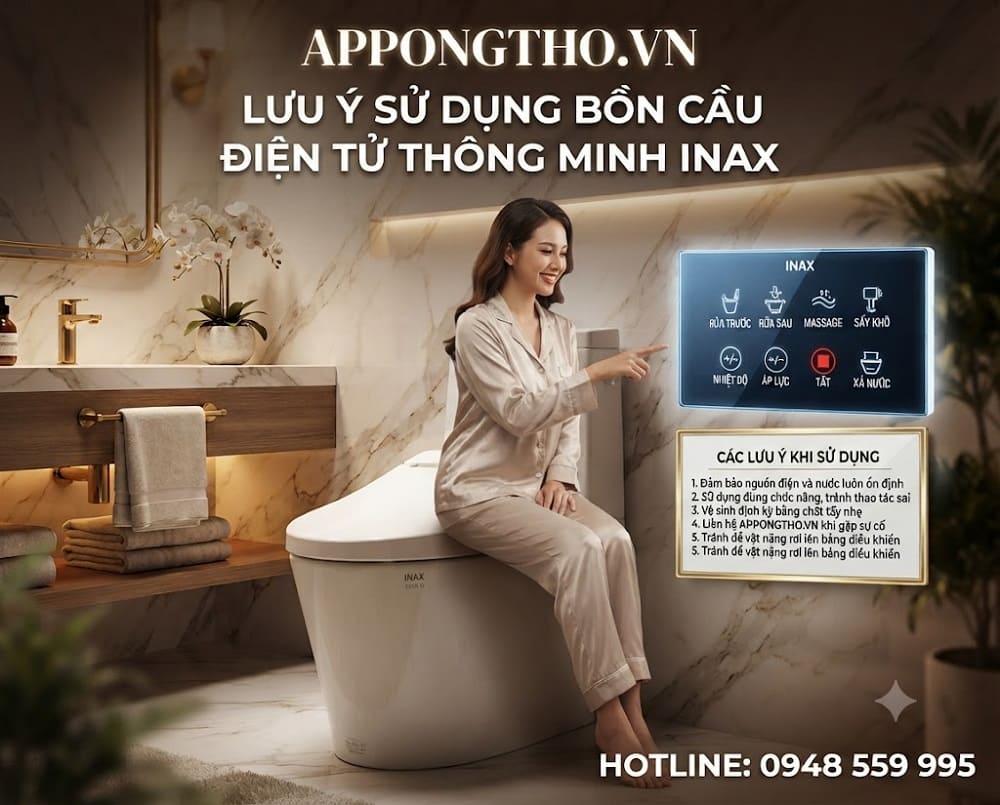 14. Cài đặt FLUSH – Xả nước trên bồn cầu INAX