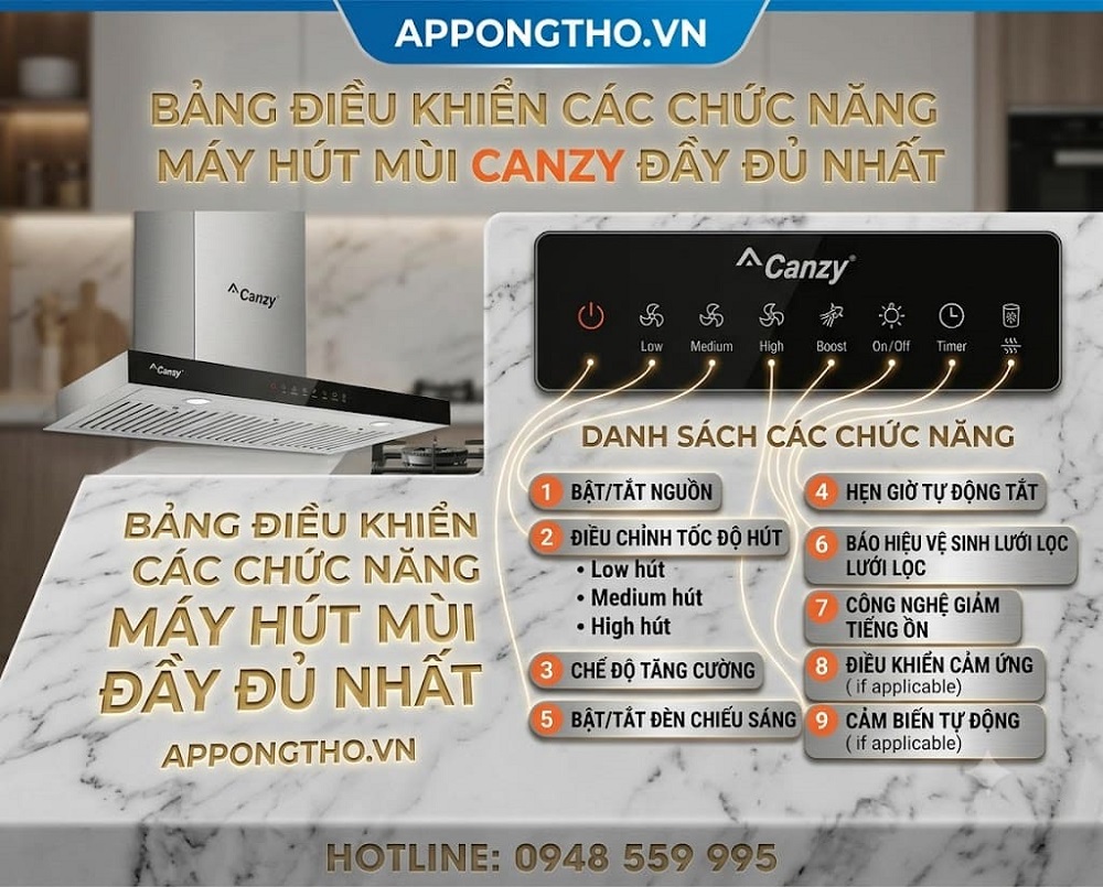 8. Cách tắt trễ Delay Off trên máy hút mùi Candy