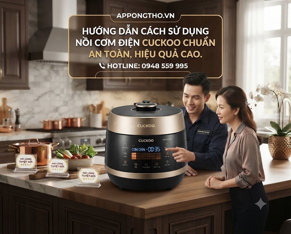 14. Điều chỉnh WHITE — Nấu cơm trắng nồi cơm điện Cuckoo