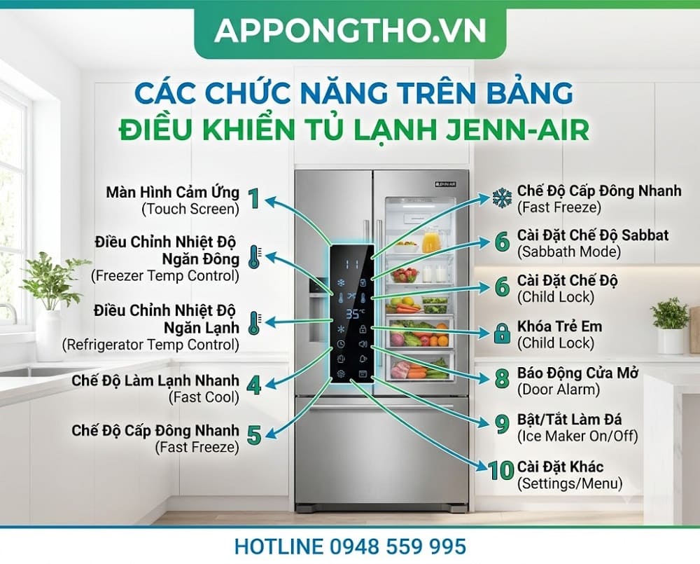34. Xử lý báo thiếu nước (Water Low) trên tủ lạnh Jenn-Air