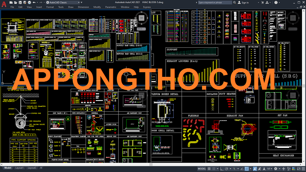 Bố trí mặt bằng thiết kế vẽ điều hòa âm trần CAD