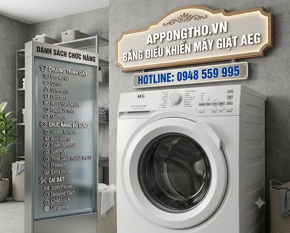 12. Cài đặt ngâm quần áo (Soak) trên máy giặt AEG