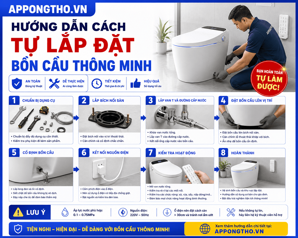 FAQ Hỏi đáp về lắp đặt bồn cầu thông minh