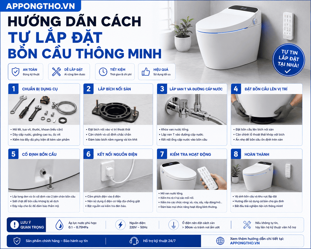 🚽 10. Lắp dây cấp nước vào van cấp