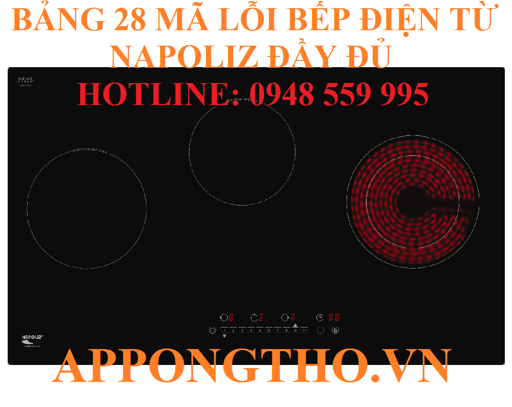 6. Cách kiểm tra bếp từ Napoliz quạt gió lỗi / thiếu gió (E7, F5, U3)