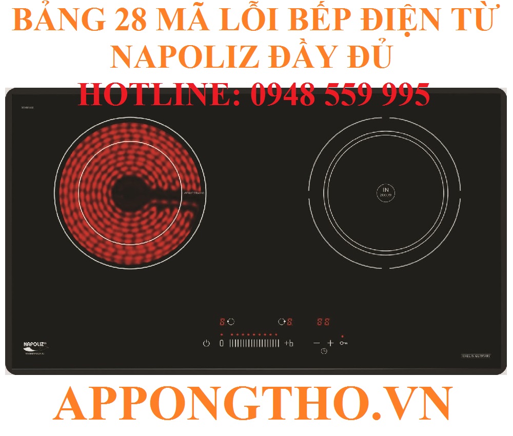 12. Cách kiểm tra bếp từ Napoliz lỗi bo công suất (F4)