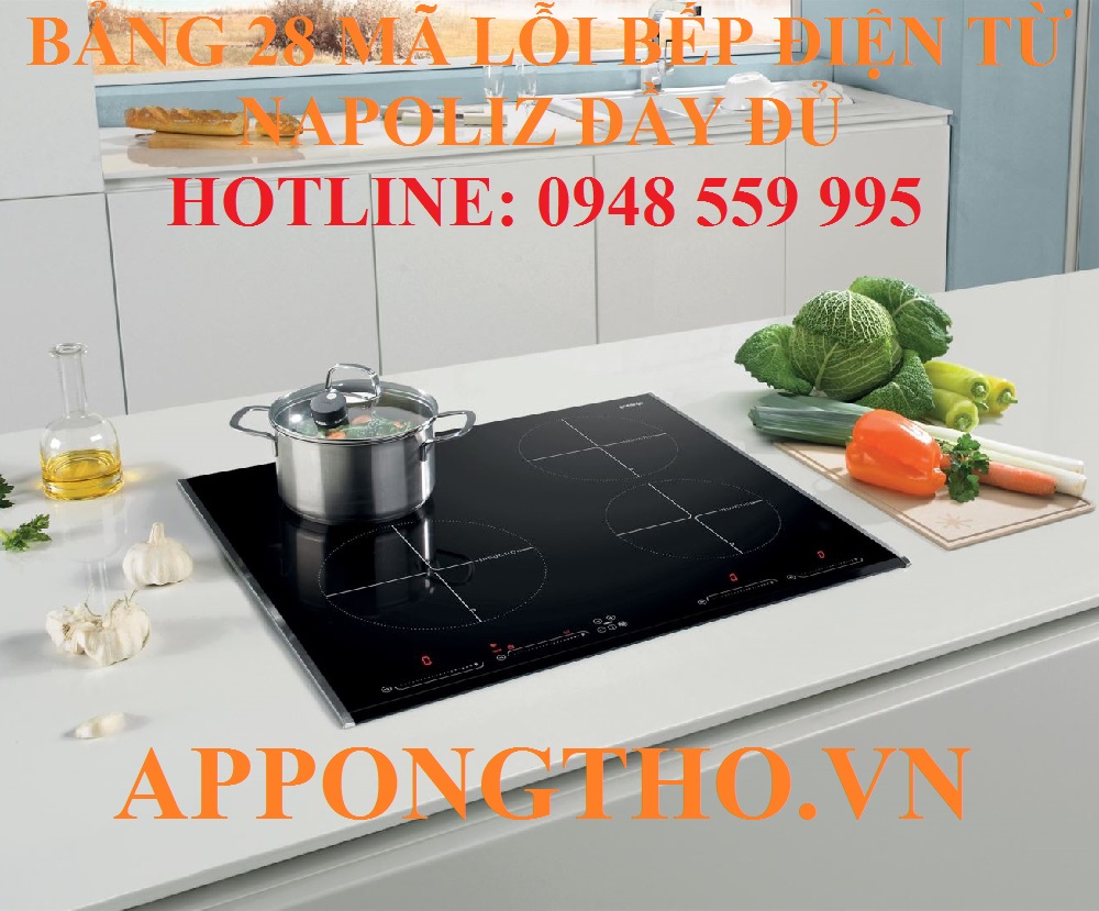 Bảng mã lỗi bếp điện từ Napoliz