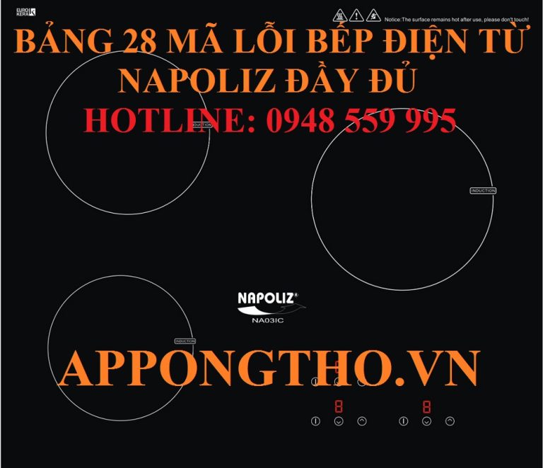 Bảng Mã Lỗi Bếp Điện Từ Napoliz Chi Tiết Cách Tự Khắc Phục An Toàn
