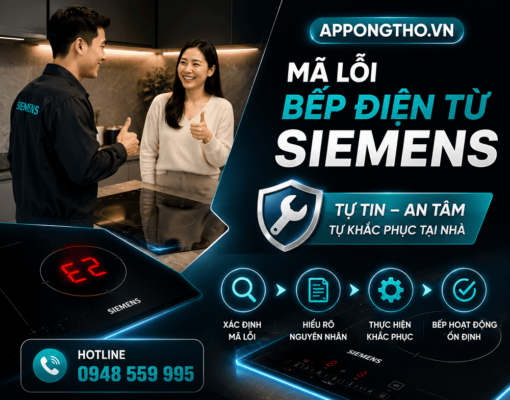 Mục đích nhà sản xuất tích hợp mã lỗi vào bếp từ Siemens