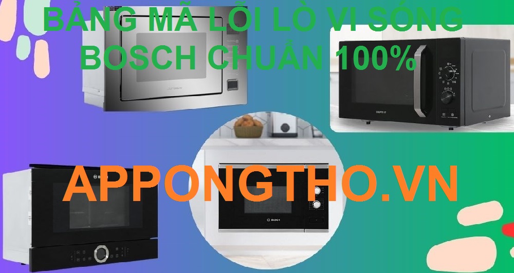 Bảng 30 Mã lỗi lò vi sóng Bosch & Cách khắc phục Từ A-Z