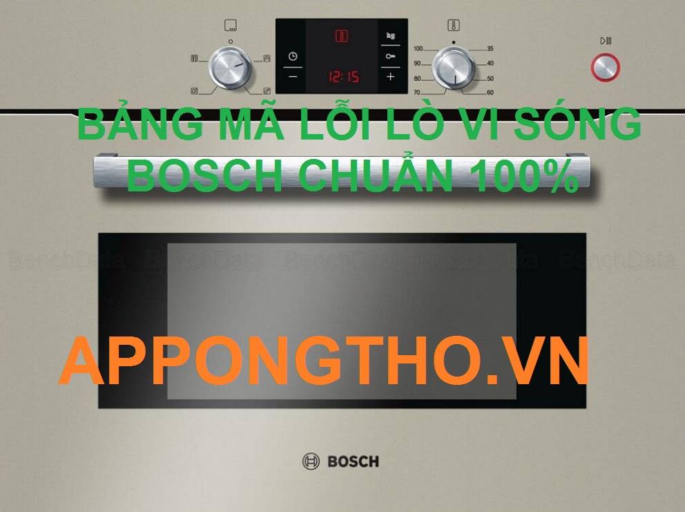 Bảng mã lỗi lò vi sóng Bosch