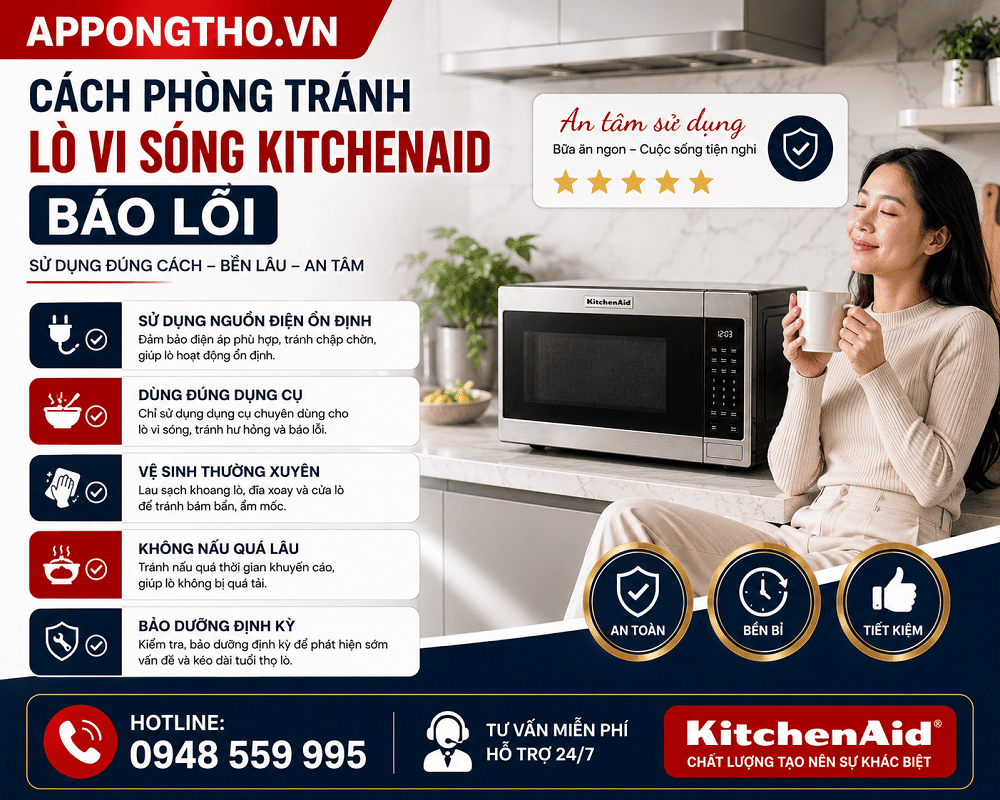 Mã lỗi lò vi sóng KitchenAid là gì?