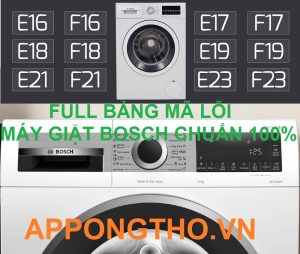 Bảng Mã Lỗi Máy Giặt Bosch Cách Khắc Phục Chuẩn An Toàn