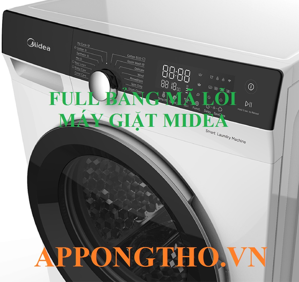 Cách khắc phục mã lỗi máy giặt Midea