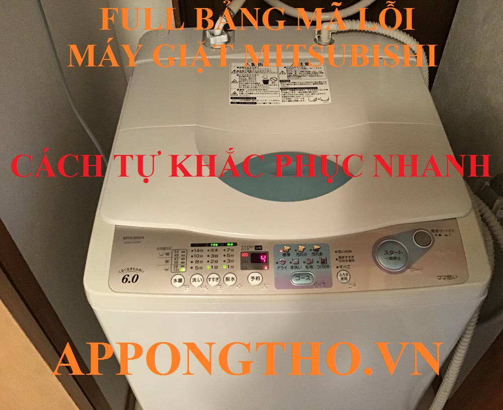 Bảng mã lỗi máy giặt Mitsubishi cửa trước