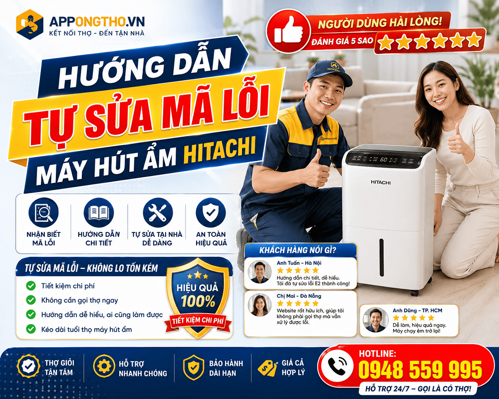 Cách Khắc Phục Từng Mã Lỗi Máy Hút Ẩm Hitachi Chuẩn An Toàn