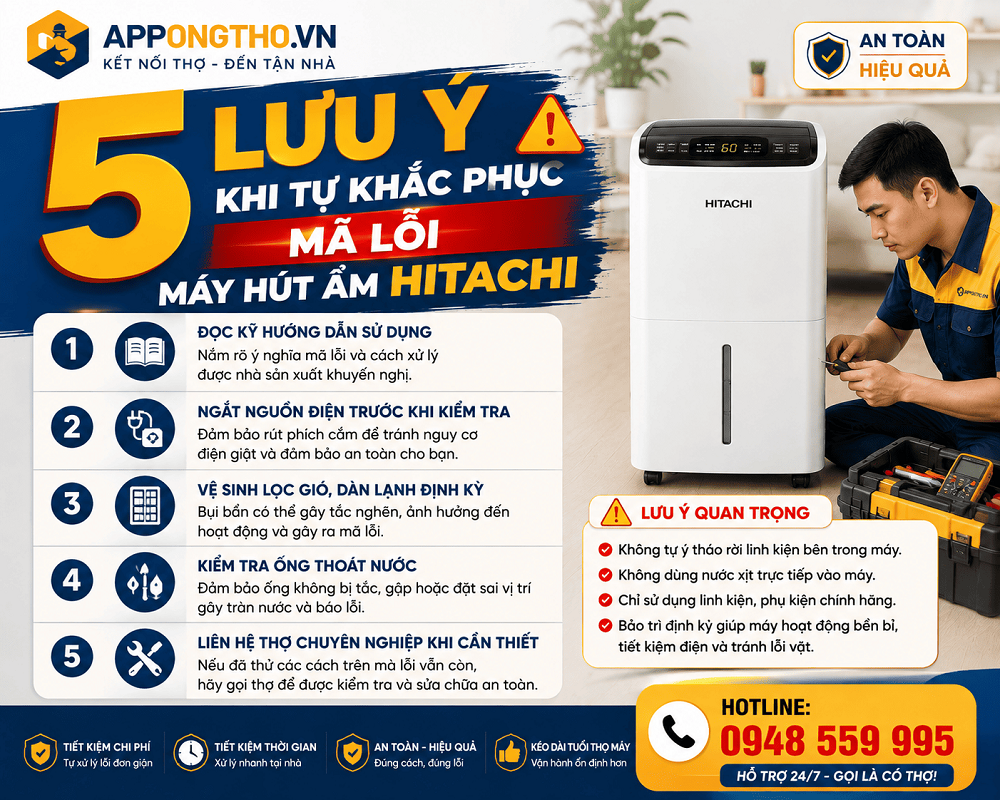 Lợi ích khi hiểu được mã lỗi máy hút ẩm Hitachi