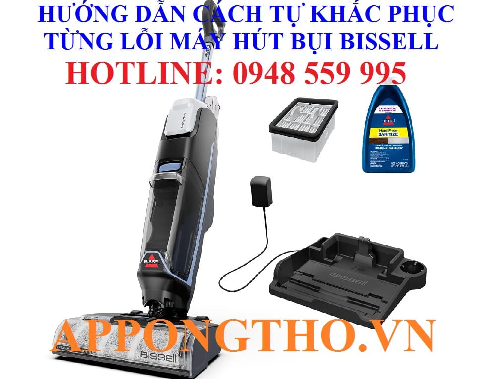 2. Máy hút bụi Bissell báo lỗi E1-W – Kẹt bánh xe