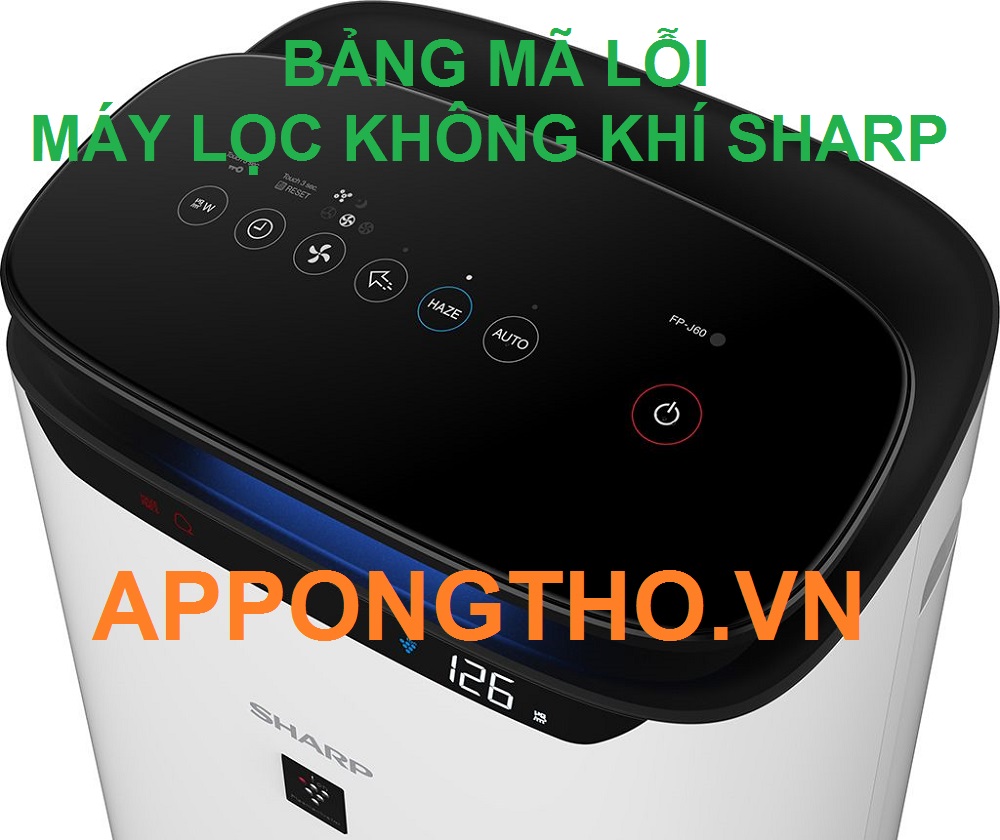 Bảng Mã Lỗi Máy Lọc Không Khí Sharp Inverter & Nội Địa Nhật 110V