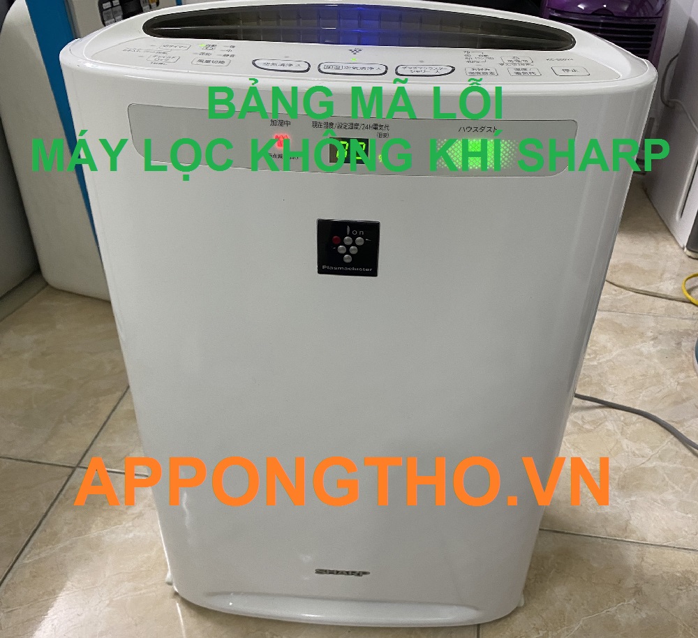 Bảng mã lỗi máy lọc không khí Sharp