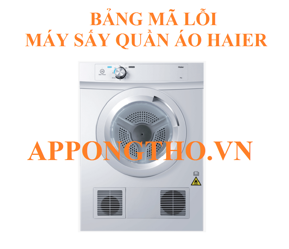 Bảng mã lỗi máy sấy quần áo Haier