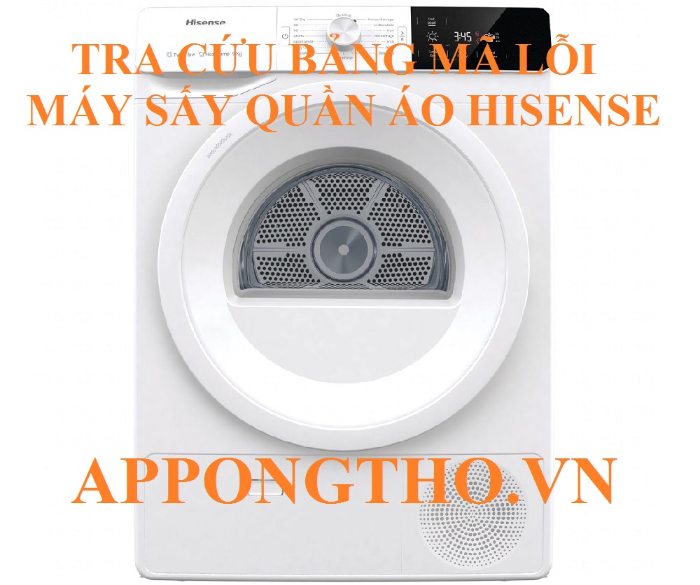 Bảng mã lỗi máy sấy quần áo Hisense