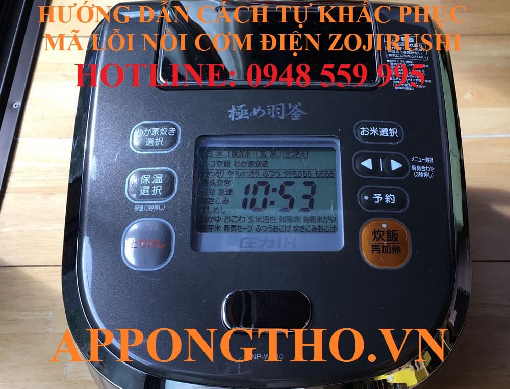 11. Nồi cơm điện Zojirushi báo lỗi E19 – Điều khiển hơi