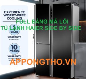 Bảng mã lỗi tủ lạnh Haier Inverter Side By Side Chi Tiết