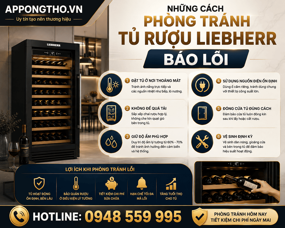 Lợi ích khi hiểu ý nghĩa mã lỗi tủ rượu Liebherr