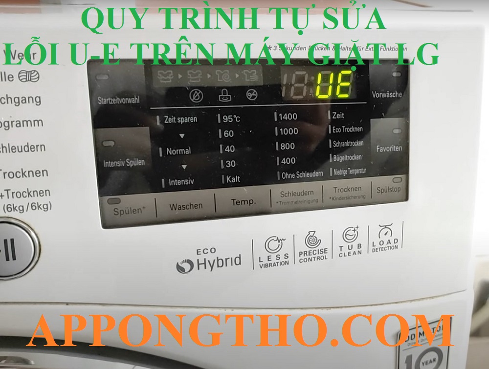 Khắc phục cơ bản mã lỗi UE trên máy giặt LG